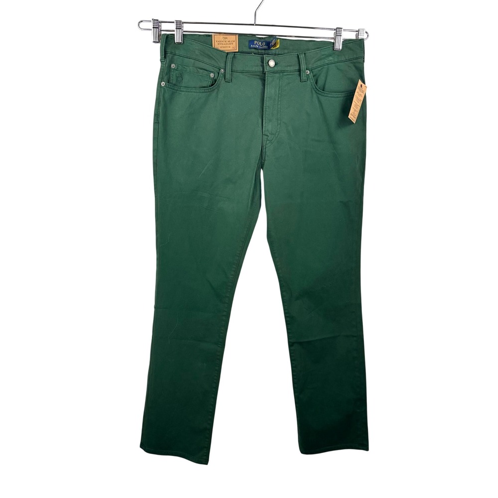 Polo Ralph Lauren Varick Slim Straight pants sz 36x32 Green Chino preppy dandy